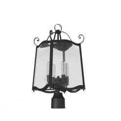 Glenwood 18.5 in. Black 4-Light Outdoor Post Lamp with Clear Seedy Glass Shade by Designers Fountain -Designers Fountain Shop black designers fountain post light sets 94796 bk 44 1000