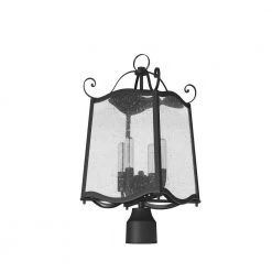 Glenwood 18.5 in. Black 4-Light Outdoor Post Lamp with Clear Seedy Glass Shade by Designers Fountain -Designers Fountain Shop black designers fountain post light sets 94796 bk 4f 1000