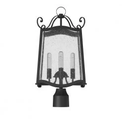 Glenwood 18.5 in. Black 4-Light Outdoor Post Lamp with Clear Seedy Glass Shade by Designers Fountain -Designers Fountain Shop black designers fountain post light sets 94796 bk c3 1000