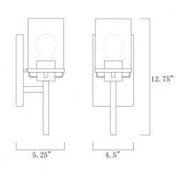 4.5 in. Jedrek 1-Light Matte Black Industrial Wall Mount Sconce Light with Clear Glass Shade by Designers Fountain -Designers Fountain Shop black designers fountain vanity lighting 93301 bk 40 1000