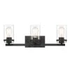 24 in. Jedrek 3-Light Black Industrial Bathroom Vanity Light with Clear Glass Shades by Designers Fountain -Designers Fountain Shop black designers fountain vanity lighting 93303 bk 64 1000
