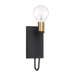 4.5 in. Ravella 1-Light Matte Black Modern Industrial Wall Mount Sconce Light by Designers Fountain -Designers Fountain Shop black designers fountain vanity lighting 94201 bk 40 1000