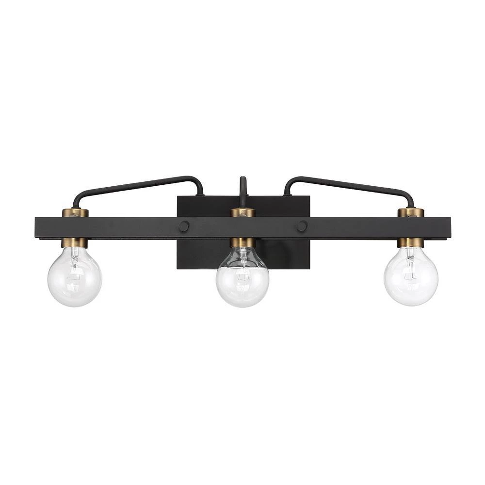 24 in. Ravella 3-Light Black Modern Industrial Bathroom Vanity Light by Designers Fountain 7 24 in. Ravella 3-Light Black Modern Industrial Bathroom Vanity Light by Designers Fountain - Image 5