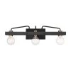 24 in. Ravella 3-Light Black Modern Industrial Bathroom Vanity Light by Designers Fountain -Designers Fountain Shop black designers fountain vanity lighting 94203 bk 64 1000