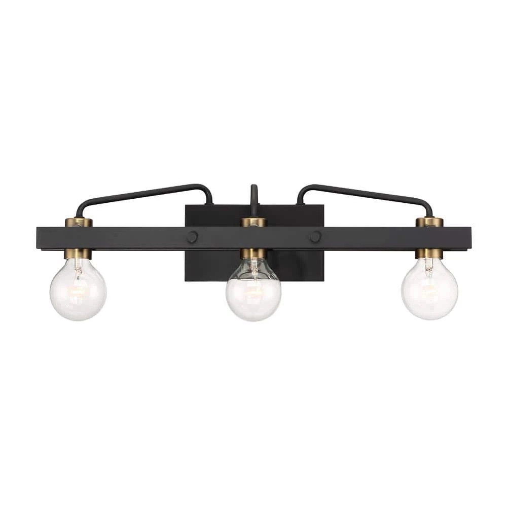 24 in. Ravella 3-Light Black Modern Industrial Bathroom Vanity Light by Designers Fountain 3 24 in. Ravella 3-Light Black Modern Industrial Bathroom Vanity Light by Designers Fountain