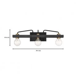 24 in. Ravella 3-Light Black Modern Industrial Bathroom Vanity Light by Designers Fountain 17 24 in. Ravella 3-Light Black Modern Industrial Bathroom Vanity Light by Designers Fountain -Designers Fountain Shop black designers fountain vanity lighting 94203 bk 76 1000
