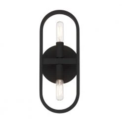 5.25 in. Carousel 2-Light Modern Black Wall Mount Sconce Light by Designers Fountain 14 5.25 in. Carousel 2-Light Modern Black Wall Mount Sconce Light by Designers Fountain -Designers Fountain Shop black designers fountain vanity lighting d254c 2ws bk 1f 1000