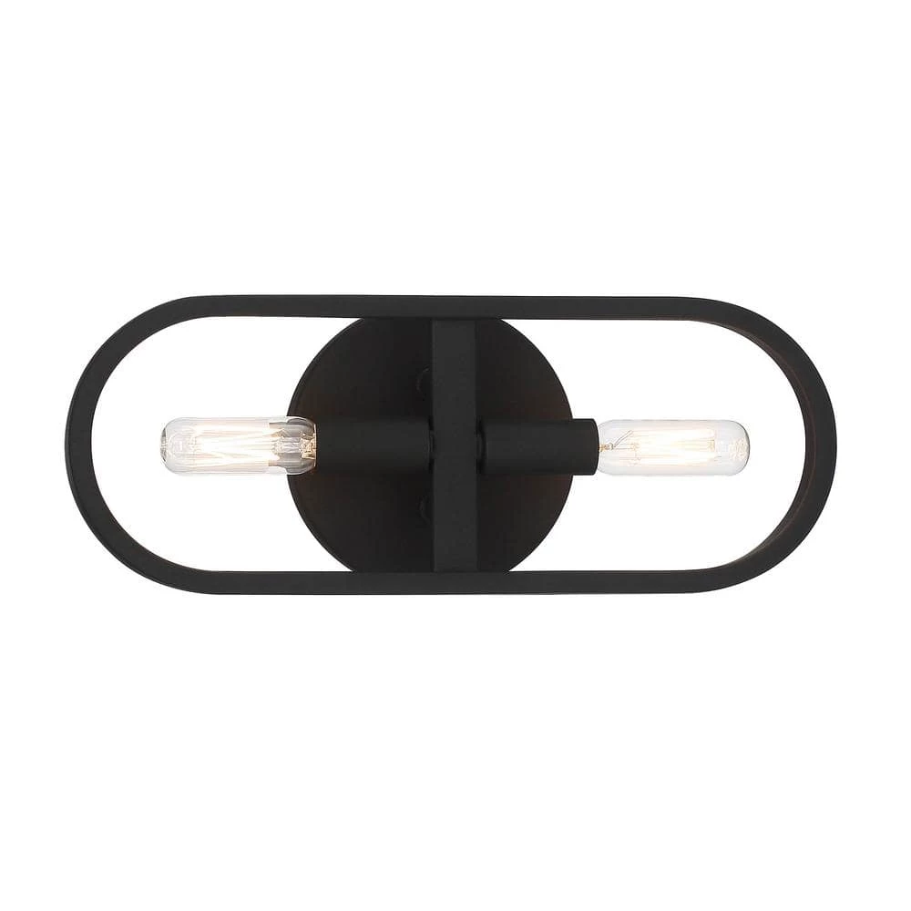 5.25 in. Carousel 2-Light Modern Black Wall Mount Sconce Light by Designers Fountain 6 5.25 in. Carousel 2-Light Modern Black Wall Mount Sconce Light by Designers Fountain - Image 4