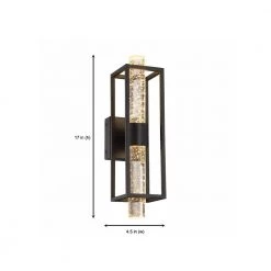 4.5 in. Aloft 1-Light LED Black Glam Wall Mount Sconce Light with Clear Seedy Glass Shade by Designers Fountain -Designers Fountain Shop black designers fountain wall sconces led89802 bk 1d 1000