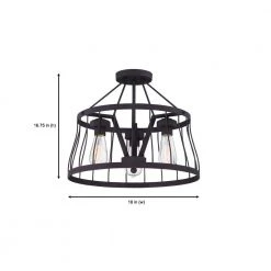 18 in. Brooklyn 3-Light Bronze Ceiling Light Semi Flush Mount by Designers Fountain -Designers Fountain Shop bronze designers fountain flush mount lights 86811 bz a0 1000