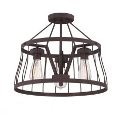 18 in. Brooklyn 3-Light Bronze Ceiling Light Semi Flush Mount by Designers Fountain -Designers Fountain Shop bronze designers fountain flush mount lights 86811 bz c3 1000