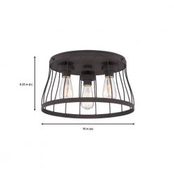 16 in. Brooklyn 3-Light Bronze Ceiling Light Flush Mount by Designers Fountain -Designers Fountain Shop bronze designers fountain flush mount lights 86821 bz c3 1000