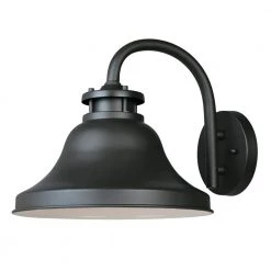 Bayport 10.25 in. Bronze 1-Light Outdoor Wall Lamp with Dark Sky Shade by Designers Fountain