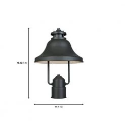 Bayport 15.25 in. Bronze 1-Light Outdoor Post Lamp with Dark Sky Shade by Designers Fountain -Designers Fountain Shop bronze designers fountain post lanterns 31336 bz 40 1000