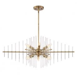 Reeve 12-Light Brushed Antique Bronze Island Pendant by Designers Fountain