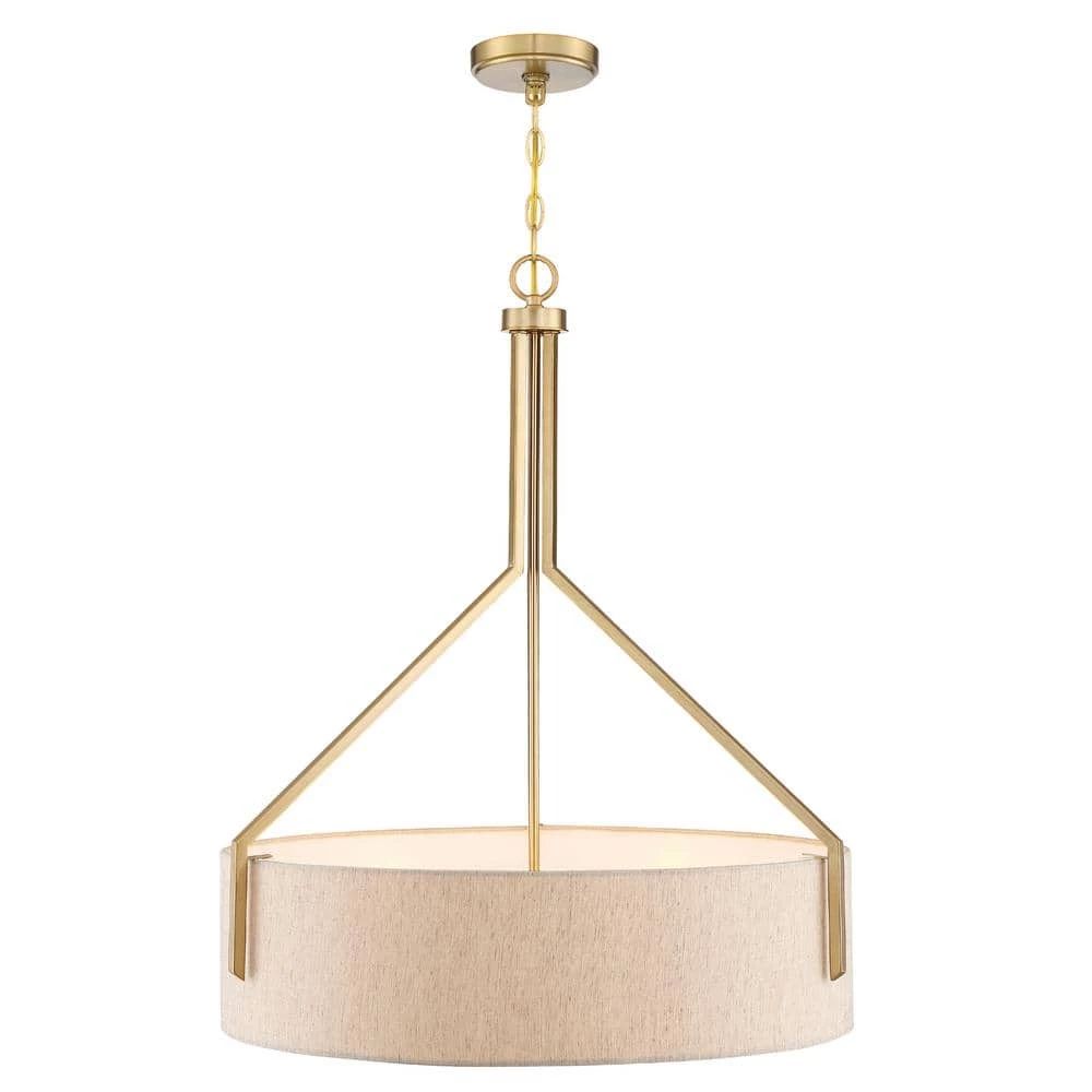 Elara 26 in. 4-Light Brushed Gold Down Pendant by Designers Fountain 8 Elara 26 in. 4-Light Brushed Gold Down Pendant by Designers Fountain - Image 6