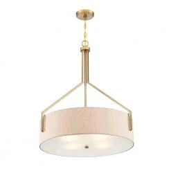 Elara 26 in. 4-Light Brushed Gold Down Pendant by Designers Fountain