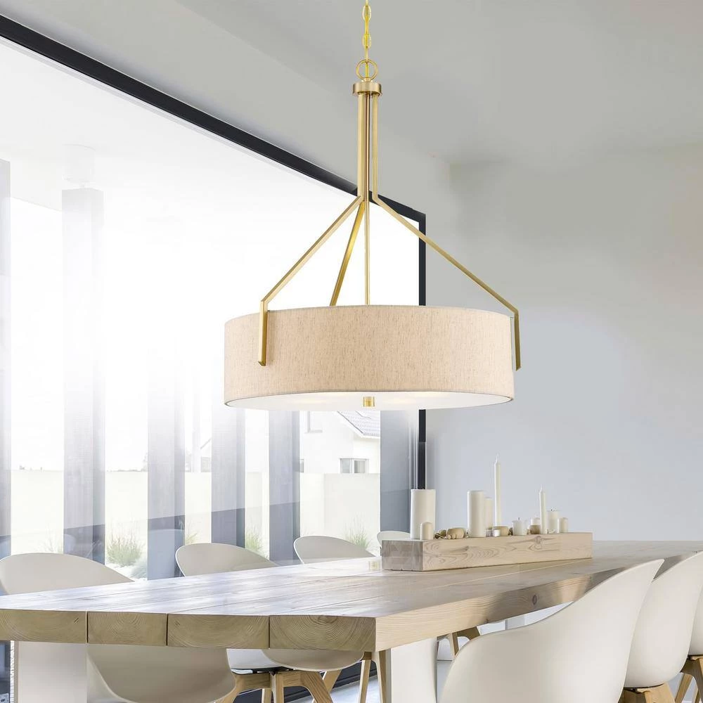 Elara 26 in. 4-Light Brushed Gold Down Pendant by Designers Fountain 5 Elara 26 in. 4-Light Brushed Gold Down Pendant by Designers Fountain - Image 3