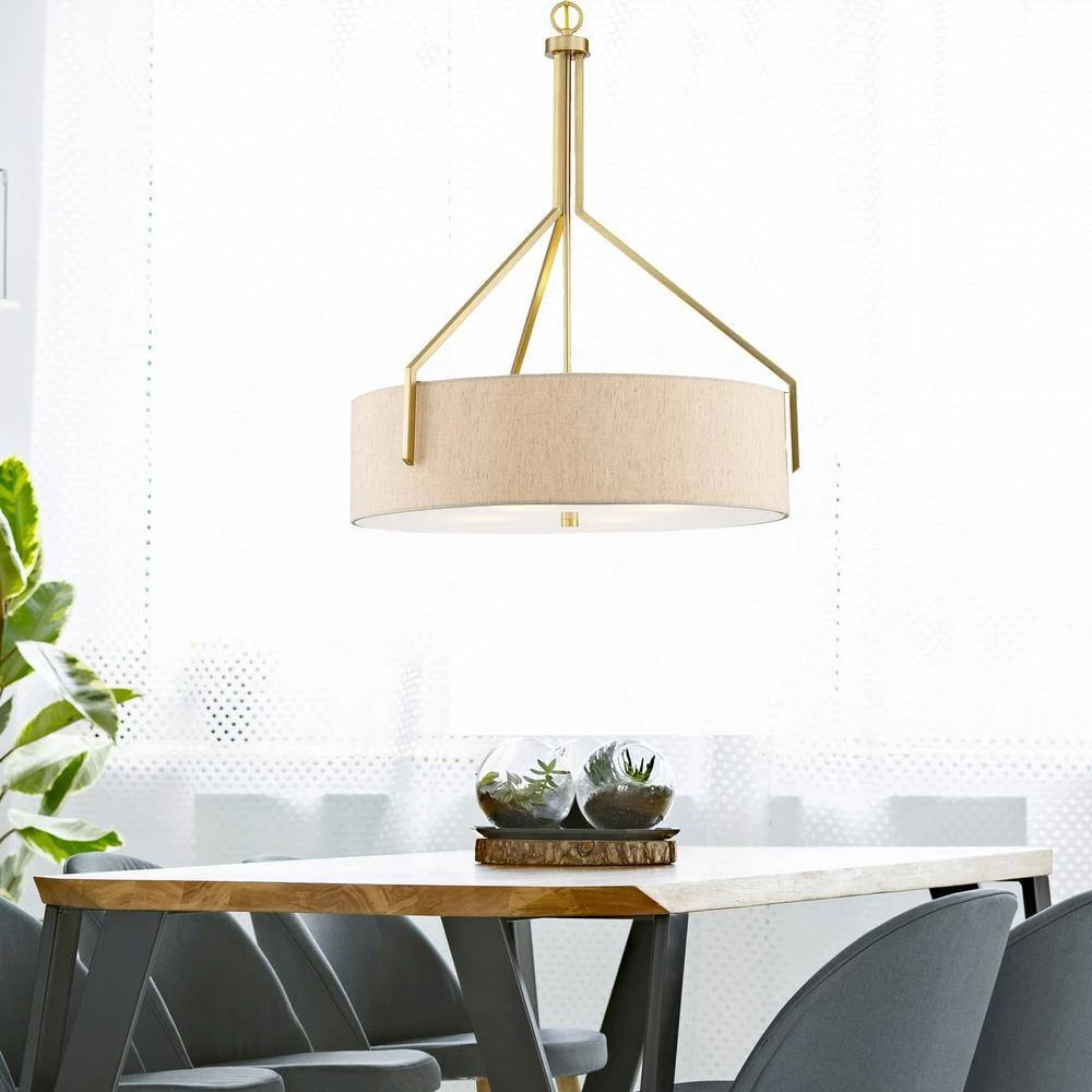 Elara 26 in. 4-Light Brushed Gold Down Pendant by Designers Fountain 4 Elara 26 in. 4-Light Brushed Gold Down Pendant by Designers Fountain - Image 2
