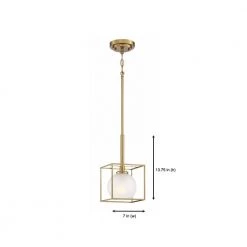 Cowen 1-Light Brushed Gold Interior Mini Pendant with Clear Polished Etched Glass Shade by Designers Fountain -Designers Fountain Shop brushed gold designers fountain chandeliers 94530 bg 1d 1000