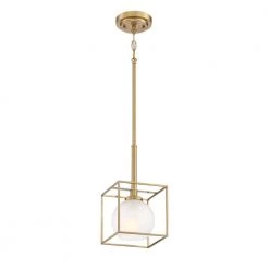 Cowen 1-Light Brushed Gold Interior Mini Pendant with Clear Polished Etched Glass Shade by Designers Fountain -Designers Fountain Shop brushed gold designers fountain chandeliers 94530 bg 40 1000