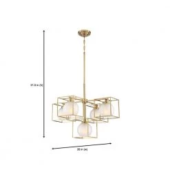Cowen 5-Light Brushed Gold Interior Chandelier with Clear Polished Etched Glass Shade by Designers Fountain -Designers Fountain Shop brushed gold designers fountain chandeliers 94585 bg 40 1000