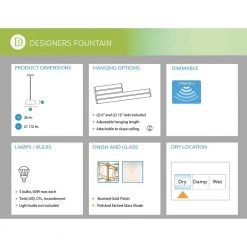 Cowen 5-Light Brushed Gold Interior Chandelier with Clear Polished Etched Glass Shade by Designers Fountain -Designers Fountain Shop brushed gold designers fountain chandeliers 94585 bg 76 1000