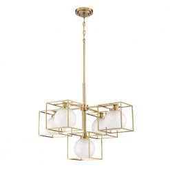 Cowen 5-Light Brushed Gold Interior Chandelier with Clear Polished Etched Glass Shade by Designers Fountain -Designers Fountain Shop brushed gold designers fountain chandeliers 94585 bg a0 1000