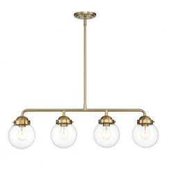 Knoll 4-Light Brushed Gold Island Pendant by Designers Fountain