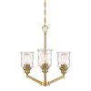 Drake 3-Light Brushed Gold Chandelier with Clear Hammered Glass Shades by Designers Fountain -Designers Fountain Shop brushed gold designers fountain chandeliers 96383 bg 64 1000