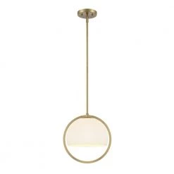 Eterna 1-Light Brushed Gold Shaded Pendant by Designers Fountain