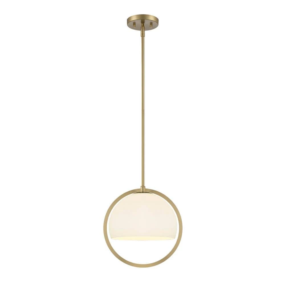 Eterna 1-Light Brushed Gold Shaded Pendant by Designers Fountain 3 Eterna 1-Light Brushed Gold Shaded Pendant by Designers Fountain