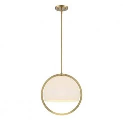 Eterna 1-Light Brushed Gold Shaded Pendant by Designers Fountain
