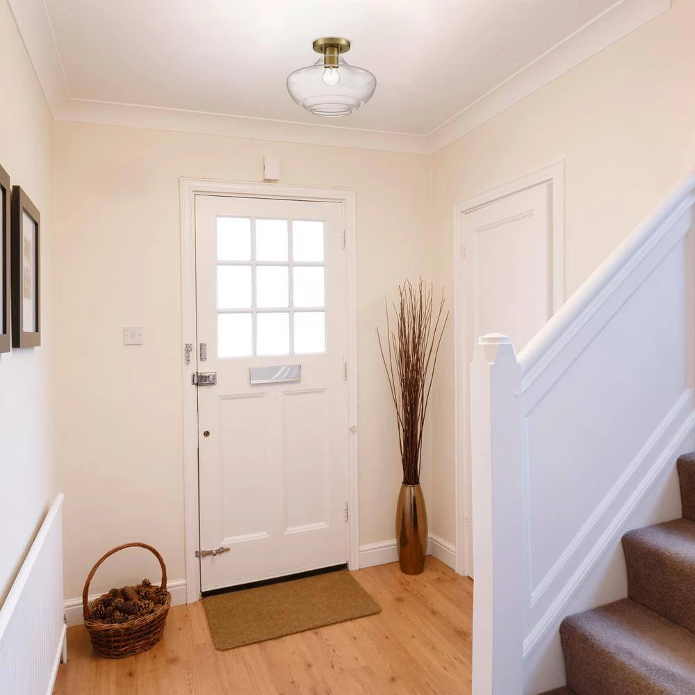 Emma 12 in. 1-Light Brushed Gold Semi-Flush Mount by Designers Fountain 4 Emma 12 in. 1-Light Brushed Gold Semi-Flush Mount by Designers Fountain - Image 2