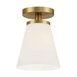 Palmyra 7 in. 1 Light Brushed Gold Semi Flush Mount by Designers Fountain