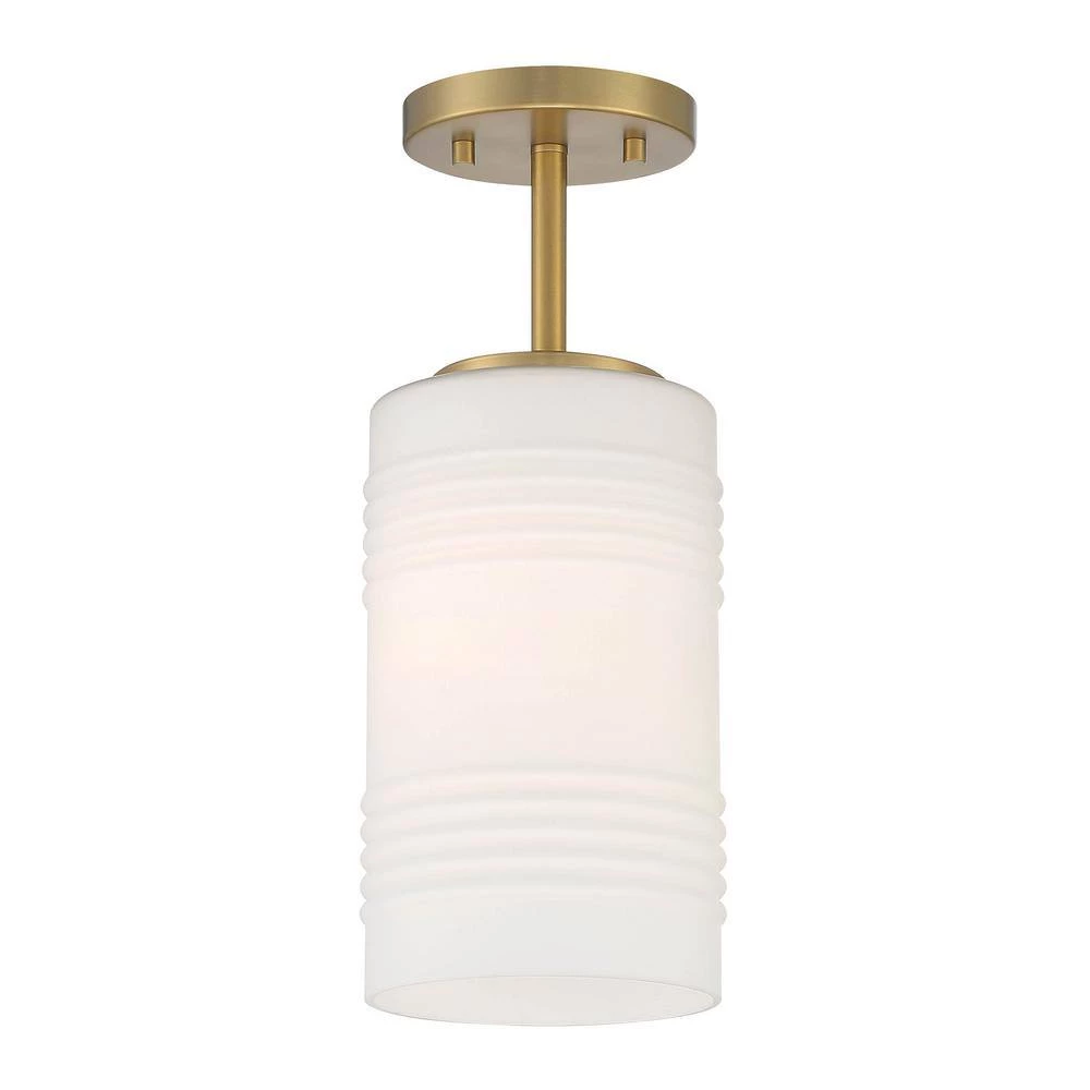 Leavenworth 6 in. 1-Light Brushed Gold Convertible Semi-Flush Mount by Designers Fountain 7 Leavenworth 6 in. 1-Light Brushed Gold Convertible Semi-Flush Mount by Designers Fountain - Image 5