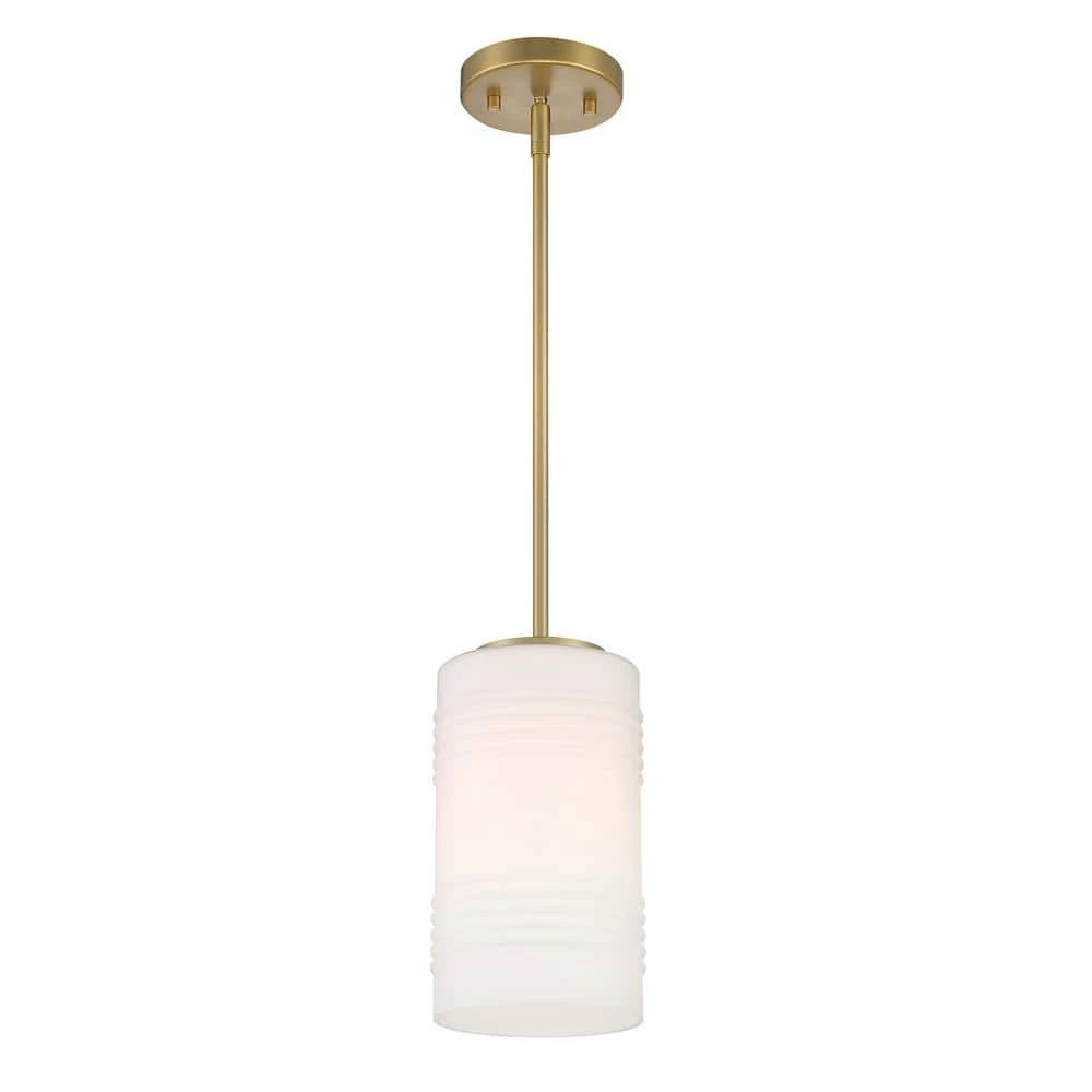 Leavenworth 6 in. 1-Light Brushed Gold Convertible Semi-Flush Mount by Designers Fountain 3 Leavenworth 6 in. 1-Light Brushed Gold Convertible Semi-Flush Mount by Designers Fountain