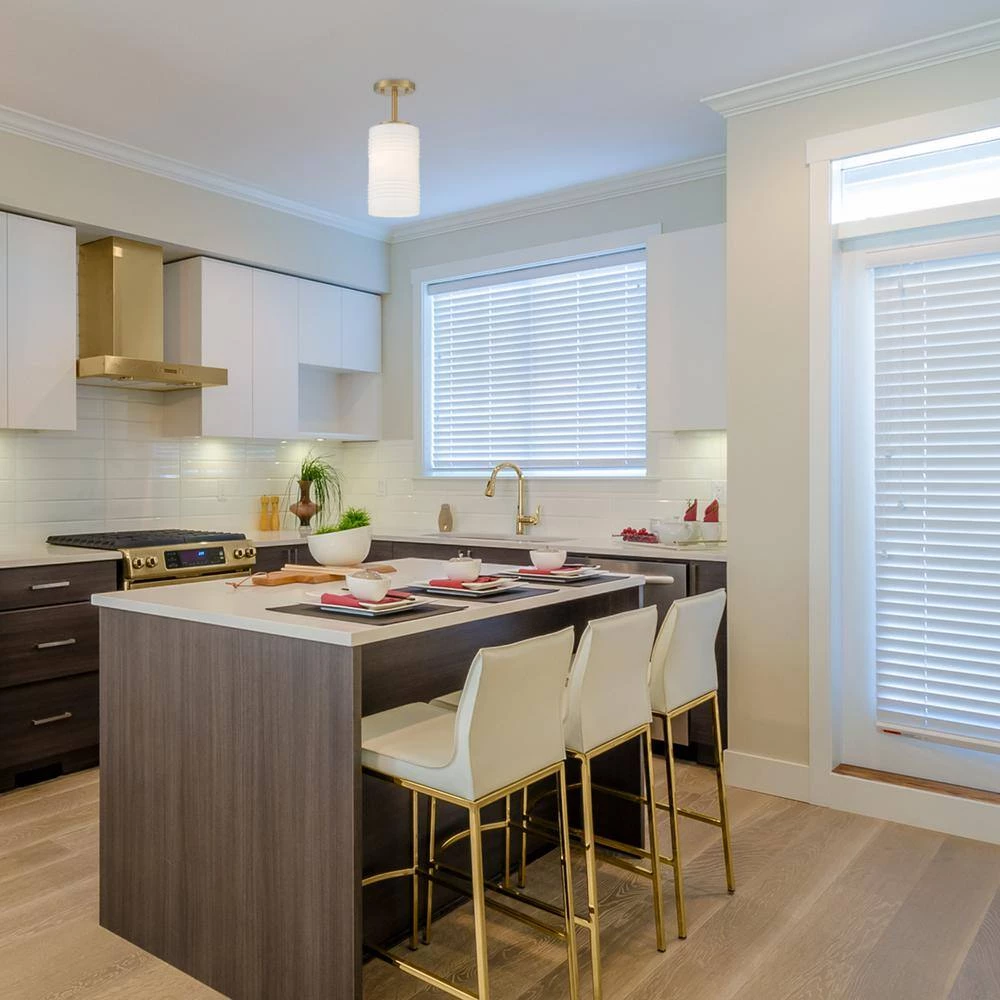 Leavenworth 6 in. 1-Light Brushed Gold Convertible Semi-Flush Mount by Designers Fountain 4 Leavenworth 6 in. 1-Light Brushed Gold Convertible Semi-Flush Mount by Designers Fountain - Image 2