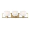 24 in. Cowen 3-Light Brushed Gold Mid-Century Modern Bathroom Vanity Light with Etched Glass Shades by Designers Fountain -Designers Fountain Shop brushed gold designers fountain vanity lighting 94503 bg 64 1000