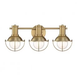 23 in. Dalton 3-Light Brushed Gold Modern Industrial Bathroom Vanity Light by Designers Fountain