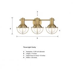 23 in. Dalton 3-Light Brushed Gold Modern Industrial Bathroom Vanity Light by Designers Fountain -Designers Fountain Shop brushed gold designers fountain vanity lighting d243m 3b bg 77 1000