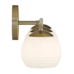 24.75 in. Moon Breeze 3-Light Brushed Gold Retro Modern Bathroom Vanity Light with Etched Glass Shades by Designers Fountain -Designers Fountain Shop brushed gold designers fountain vanity lighting d251h 3b bg 44 1000