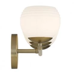 24.75 in. Moon Breeze 3-Light Brushed Gold Retro Modern Bathroom Vanity Light with Etched Glass Shades by Designers Fountain -Designers Fountain Shop brushed gold designers fountain vanity lighting d251h 3b bg 4f 1000