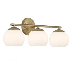 24.75 in. Moon Breeze 3-Light Brushed Gold Retro Modern Bathroom Vanity Light with Etched Glass Shades by Designers Fountain -Designers Fountain Shop brushed gold designers fountain vanity lighting d251h 3b bg fa 1000