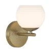 5.25 in. Moon Breeze 1-Light Brushed Gold Retro Modern Bathroom Vanity Light with Etched Glass Shade by Designers Fountain