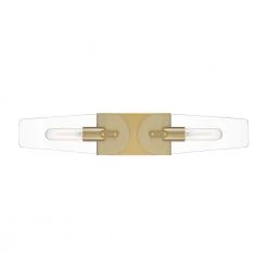 4.5 in. Bergen Beach 2-Light Brushed Gold Glam Wall Mount Sconce Light with Clear Glass Shades by Designers Fountain -Designers Fountain Shop brushed gold designers fountain vanity lighting d256m 2ws bg 4f 1000