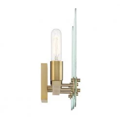 24 in. Bergen Beach 3-Light Brushed Gold Glam Bathroom Vanity Light with Clear Glass Shades by Designers Fountain -Designers Fountain Shop brushed gold designers fountain vanity lighting d256m 3b bg 4f 1000