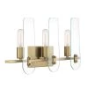 24 in. Bergen Beach 3-Light Brushed Gold Glam Bathroom Vanity Light with Clear Glass Shades by Designers Fountain 1 24 in. Bergen Beach 3-Light Brushed Gold Glam Bathroom Vanity Light with Clear Glass Shades by Designers Fountain -Designers Fountain Shop brushed gold designers fountain vanity lighting d256m 3b bg 64 1000