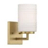 4.75 in. Leavenworth 1-Light Brushed Gold Modern Wall Mount Sconce Light with Etched Opal Glass Shade by Designers Fountain -Designers Fountain Shop brushed gold designers fountain vanity lighting d257m ws bg 64 1000