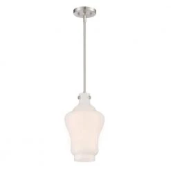 Moonlight 1-Light Brushed Nickel Pendant by Designers Fountain